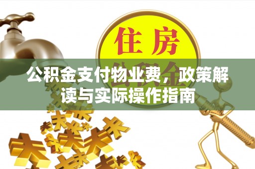 旺苍公积金支付物业费，政策解读与实际操作指南