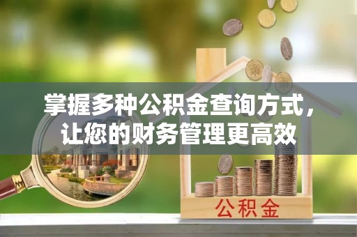 旺苍掌握多种公积金查询方式，让您的财务管理更高效