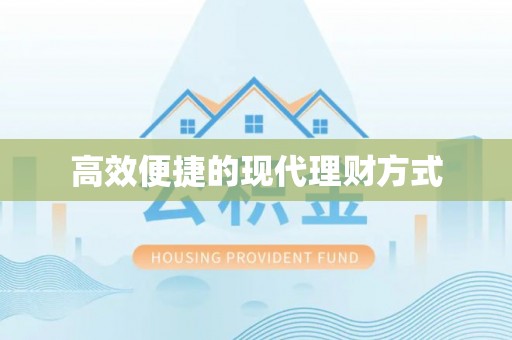 旺苍高效便捷的现代理财方式