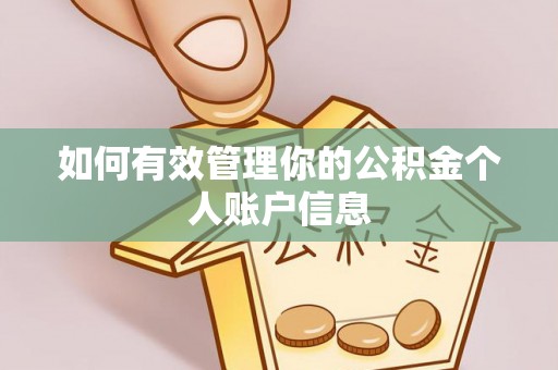 旺苍如何有效管理你的公积金个人账户信息