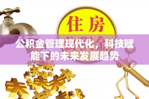 旺苍公积金管理现代化，科技赋能下的未来发展趋势