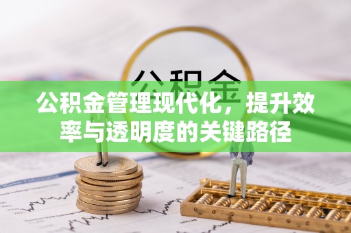 旺苍公积金管理现代化，提升效率与透明度的关键路径